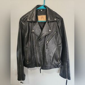 Black Genuine Leather Biker Jacket